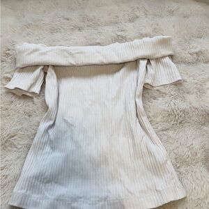 Wilfred Ribbed Knit Top in Cream